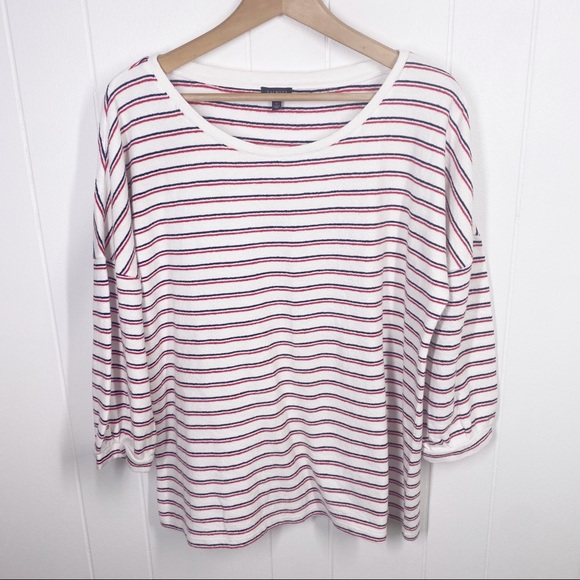 Talbots Striped Drop Shoulder Terry Top Large - Picture 1 of 6